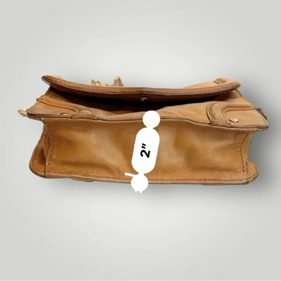 Rebecca Minkoff Mini Crossbody Purse Gold Hardware Chain Link Strap Caramel - Picture 16 of 16